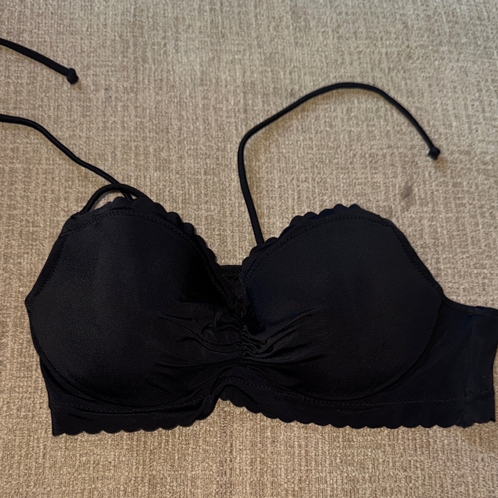 Victoria's Secret Black Scalloped Bikini Top